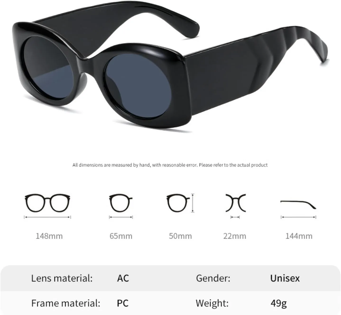 Trend Luxury Oval Wide Leg Sunglasses Men Women Fashion Punk Outdoors Driving Sun Glasses Uv400