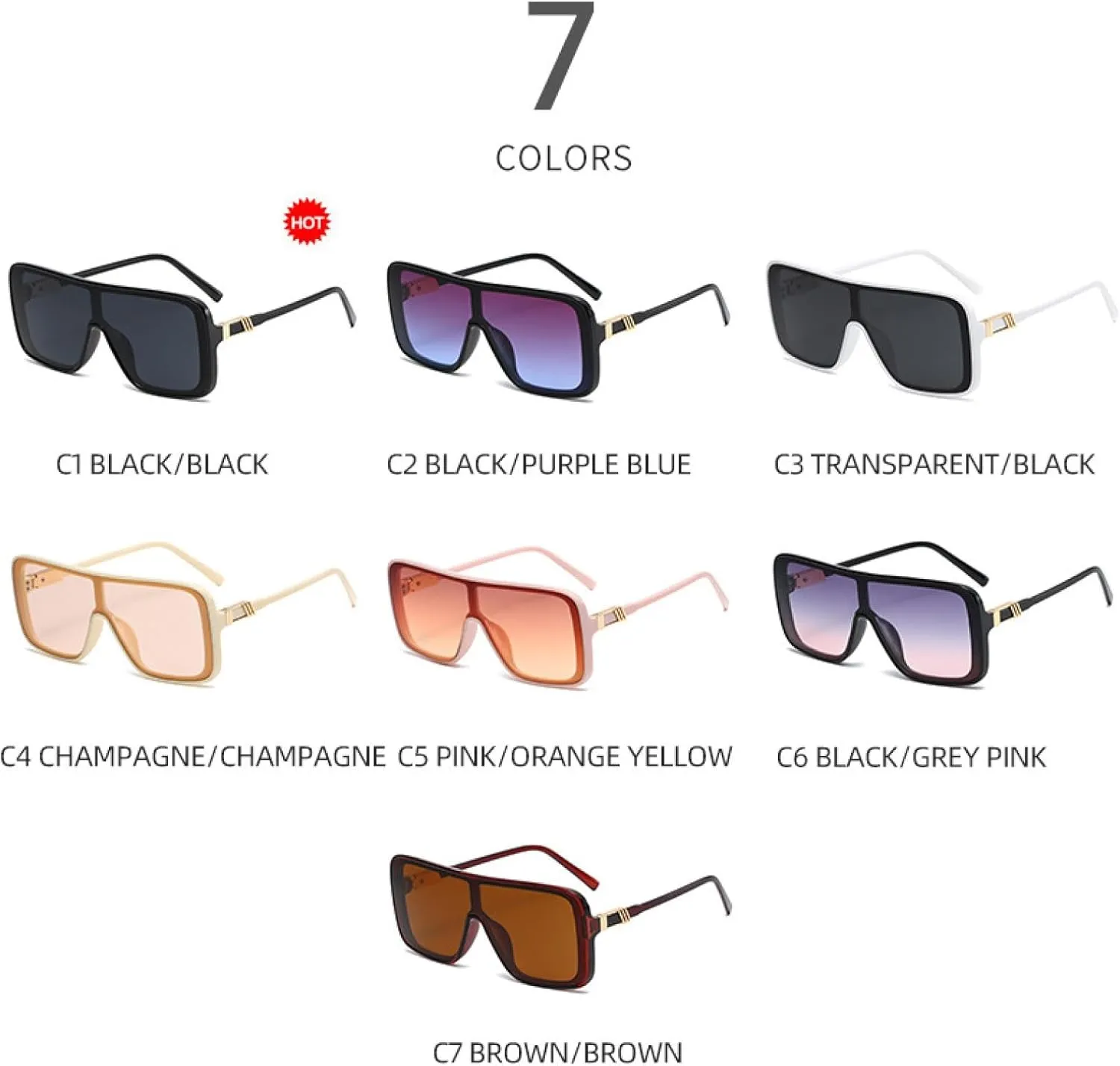 Trendy Big Frame Integral Sunglasses Men Women Unisex Luxury Eyewear Outdoors Driving Shade Sunglasses Uv400