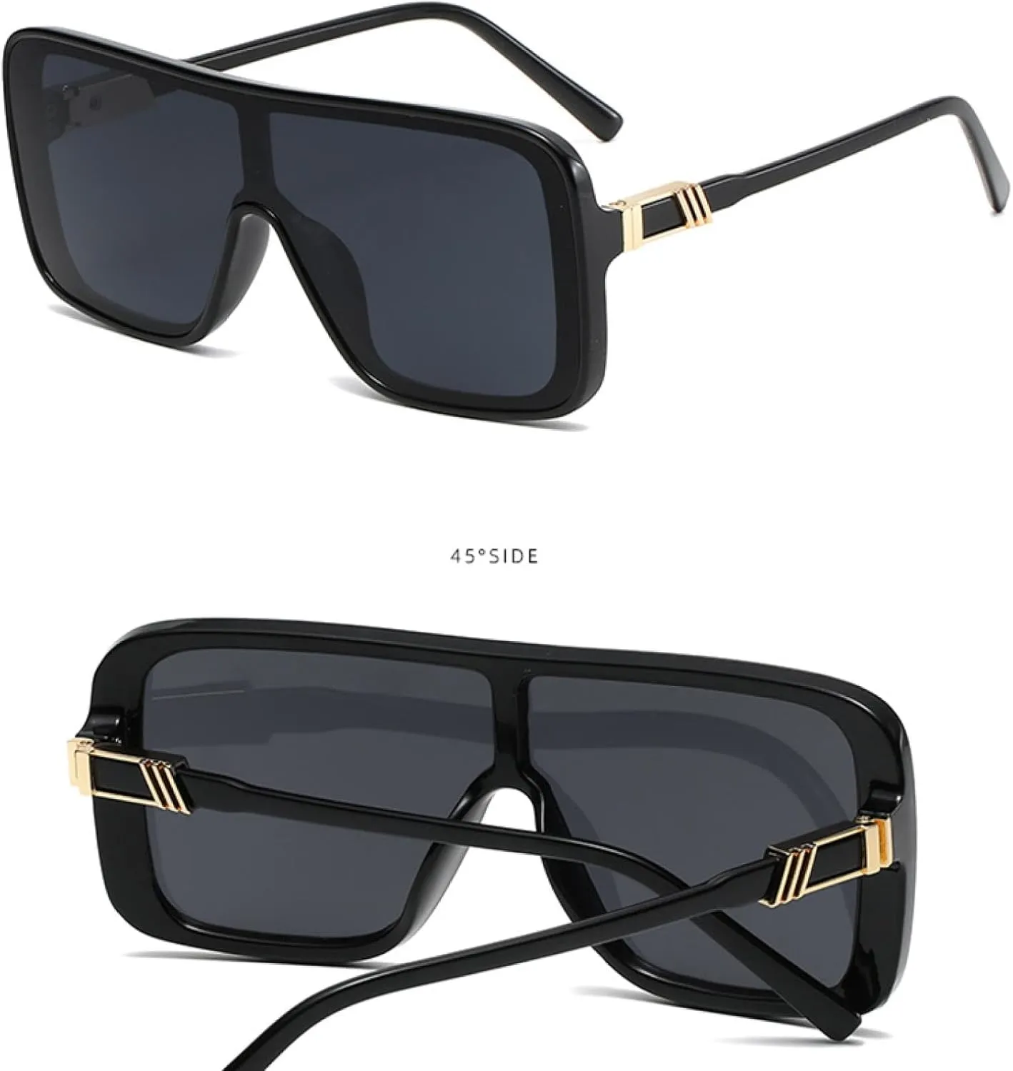 Trendy Big Frame Integral Sunglasses Men Women Unisex Luxury Eyewear Outdoors Driving Shade Sunglasses Uv400