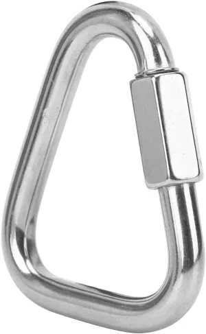 Triangle Carabiner, Hiking Hook Heavy Duty Carabiner Outdoor Stainless Steel Shape Screw Lock Mounteering Buckle for Climbing Protection Euipment