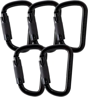 Triple Lock Carabiner (5 Pack), Black