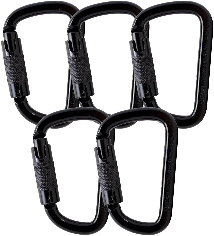 Triple Lock Carabiner (5 Pack), Black