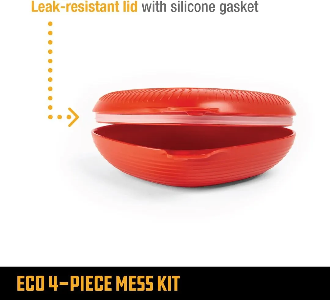 UCO Recycled ECO 5-Piece Camping Mess Kit with Bowl, Plate, Switch Spork Utensil Set