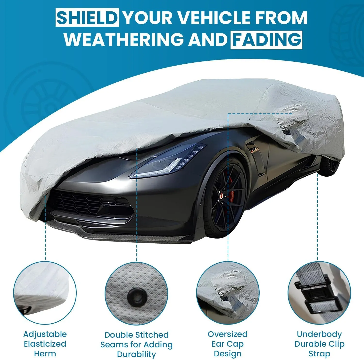 Ultimate Protection Car Cover with Soft Inner Cotton All Weather Waterproof Snow Rain Sun UV Resistant for 2006-2025 Jeep Compass - (S3) - Gray