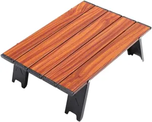 Ultra-Portable Mini Aluminum Alloy Table, Ultra-Small Folding Leisure Table, Outdoor Camping Table, Tea Table,Natural