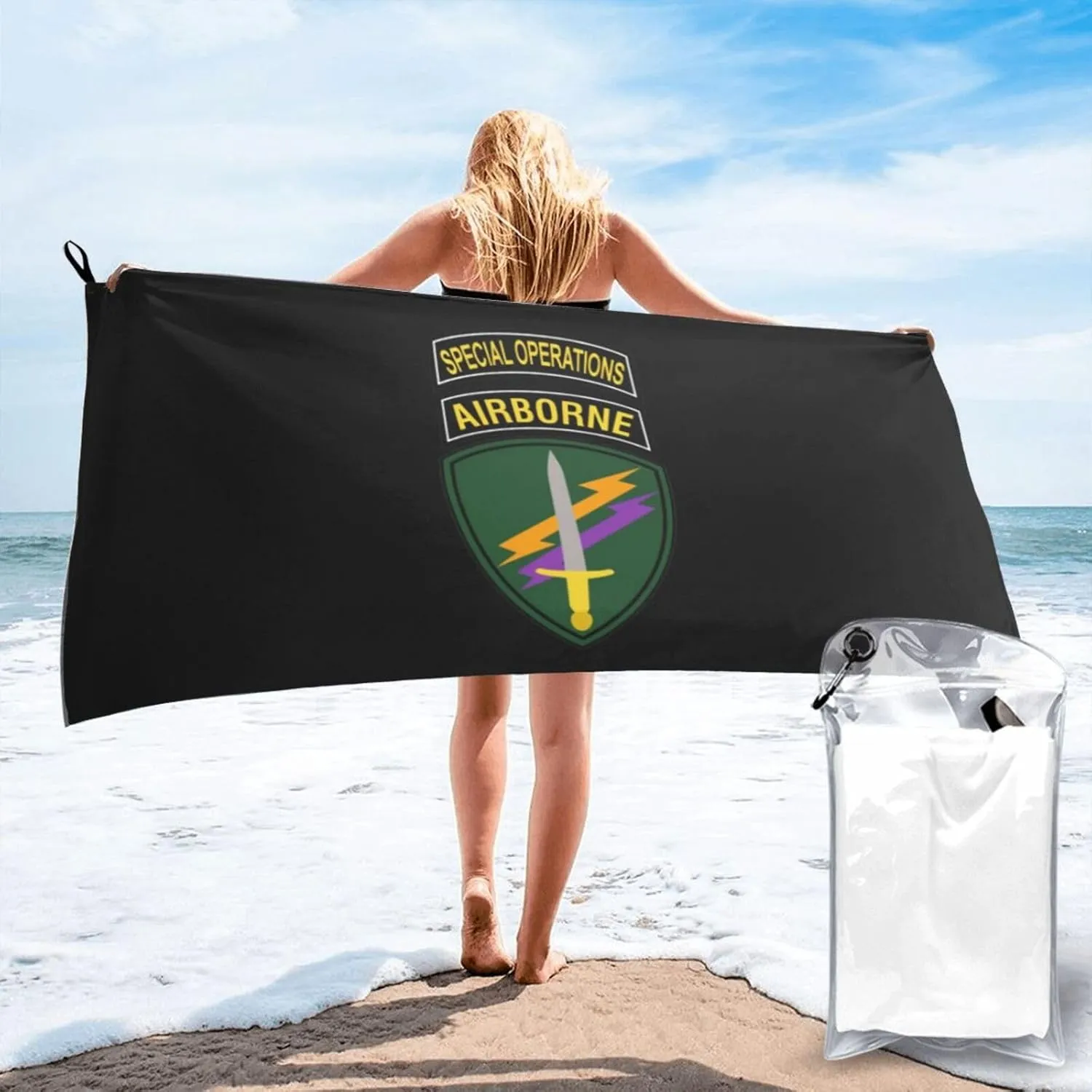 United States Army Civil Affairs and Psychological Operations Command Beach Towels Absorbent Bath Towels Oversized Quick-Drying Towels 31.5"x63"
