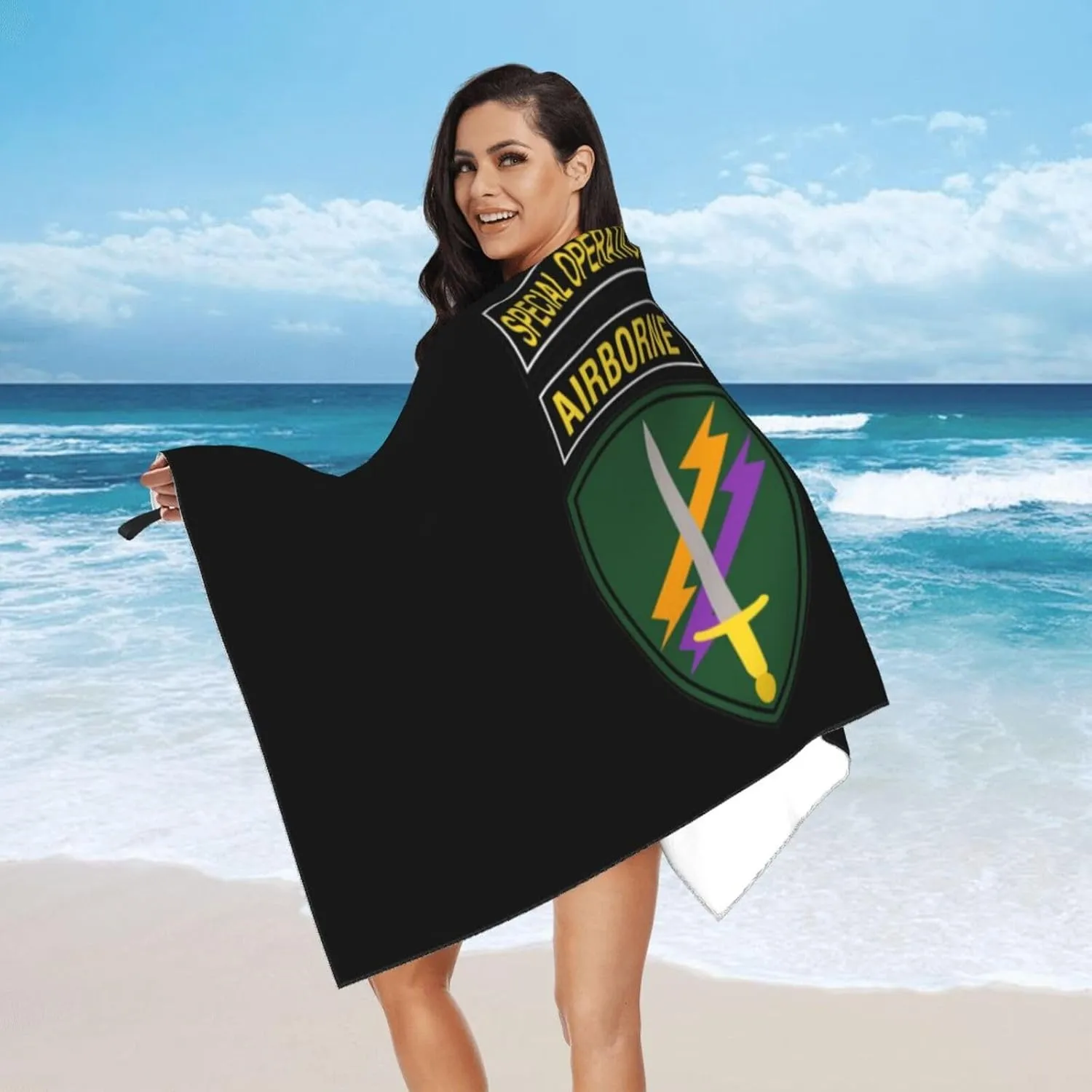 United States Army Civil Affairs and Psychological Operations Command Beach Towels Absorbent Bath Towels Oversized Quick-Drying Towels 31.5"x63"