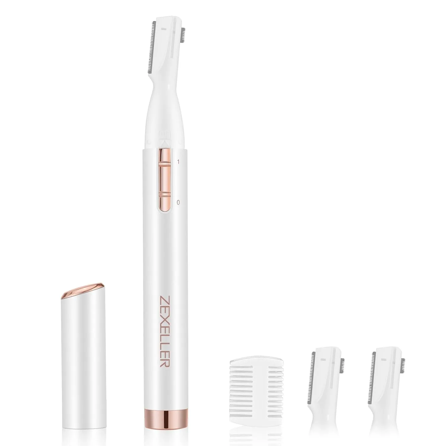 Upgraded Eyebrow Trimmer, Precision Facial Hair Trimmer with Comb, Battery Operated Painless Electric Eyebrow Razor Facial Hair Remover Face