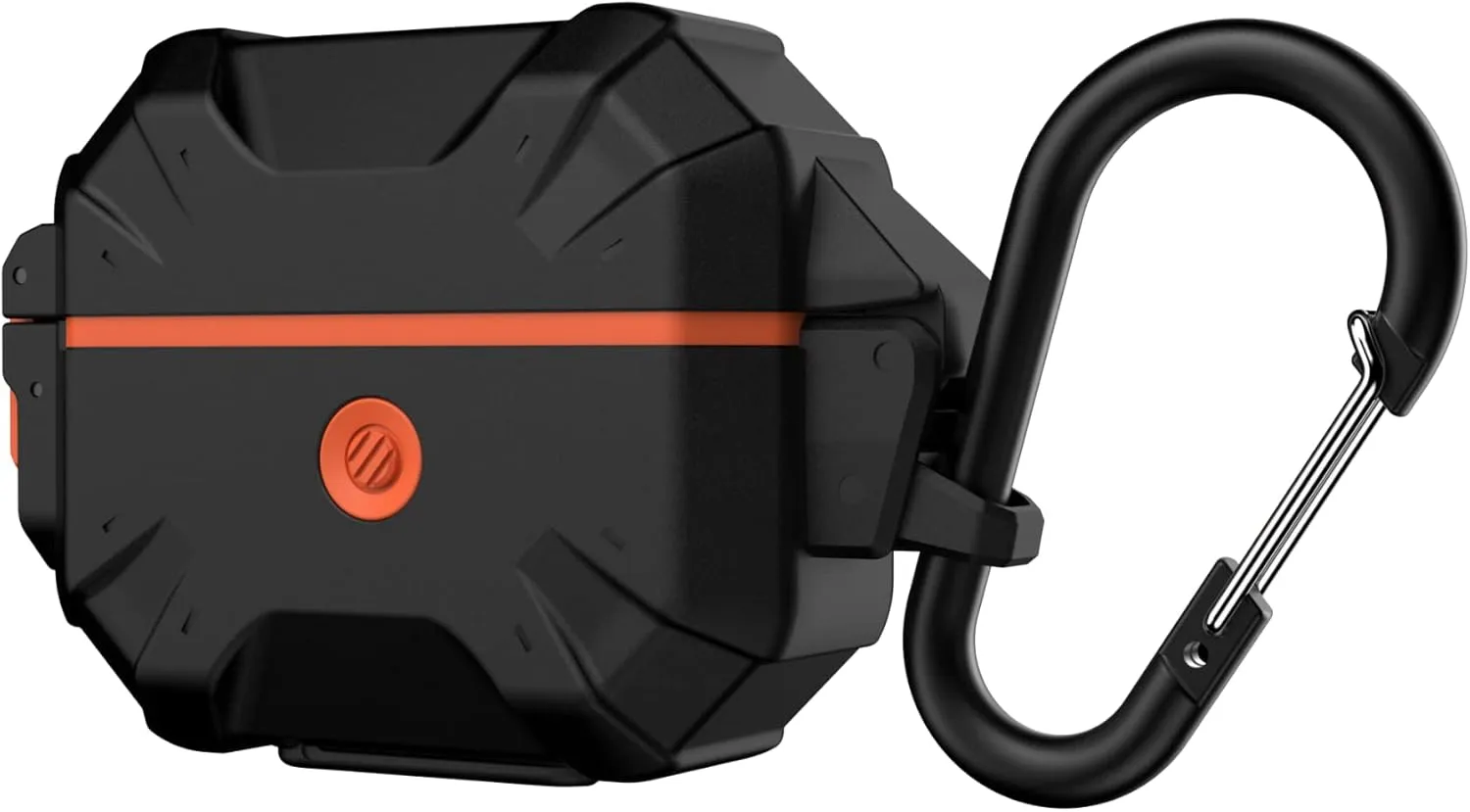 URBAN ARMOR GEAR UAG Designed for AirPod Case Black Orange (3rd Generation, 2021) Durable Protective Soft-Touch Silicone with Detachable Carabiner, Pathfinder