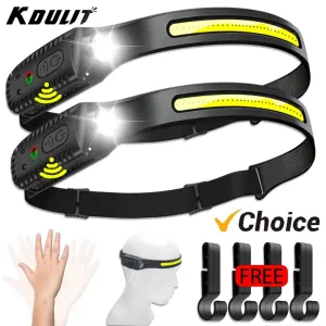 USB Rechargeable LED Headlamp – 230° Wide Beam with Motion Sensor & 5 Light Modes