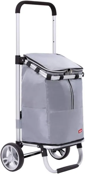 Utility Shopping Cart Folding Shopping Cart Aluminum Trolley Third Gear Telescopic Small Trolley Portable Shopping Trolley 38.7 * 15.15 * 17.7 Inches Portable Grocery Cart to Save Space