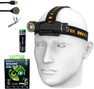 Value Bundle: Armytek Wizard C2 Pro Nichia (Warm) LED Multi Flashlight -1600 Lumens w/Premium Accessories Magnetic USB Charger & High 3500 Mili Amp Capacity