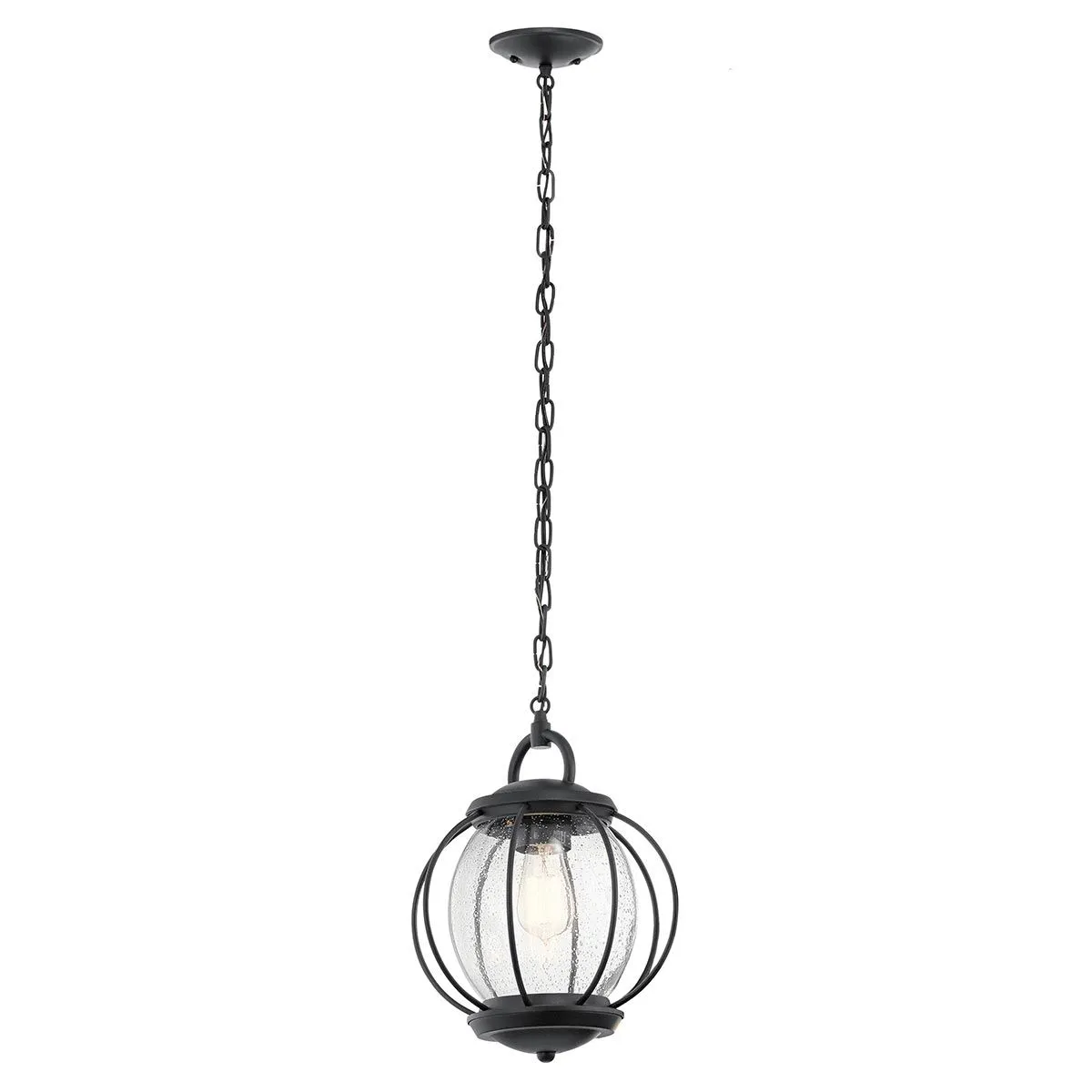 Vandalia 1 Light Medium Chain Lantern | Textured Black