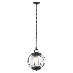 Vandalia 1 Light Medium Chain Lantern | Textured Black