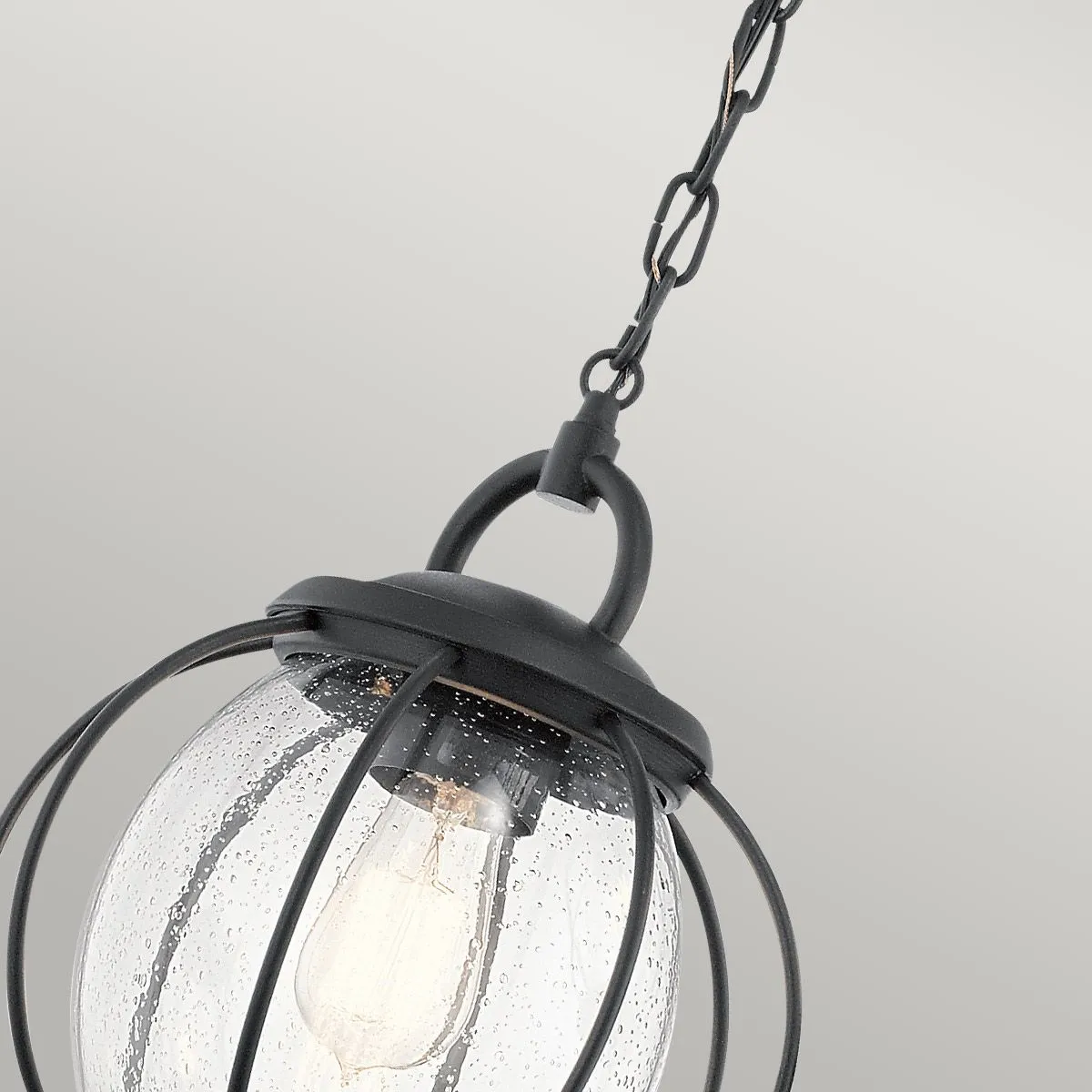 Vandalia 1 Light Medium Chain Lantern | Textured Black
