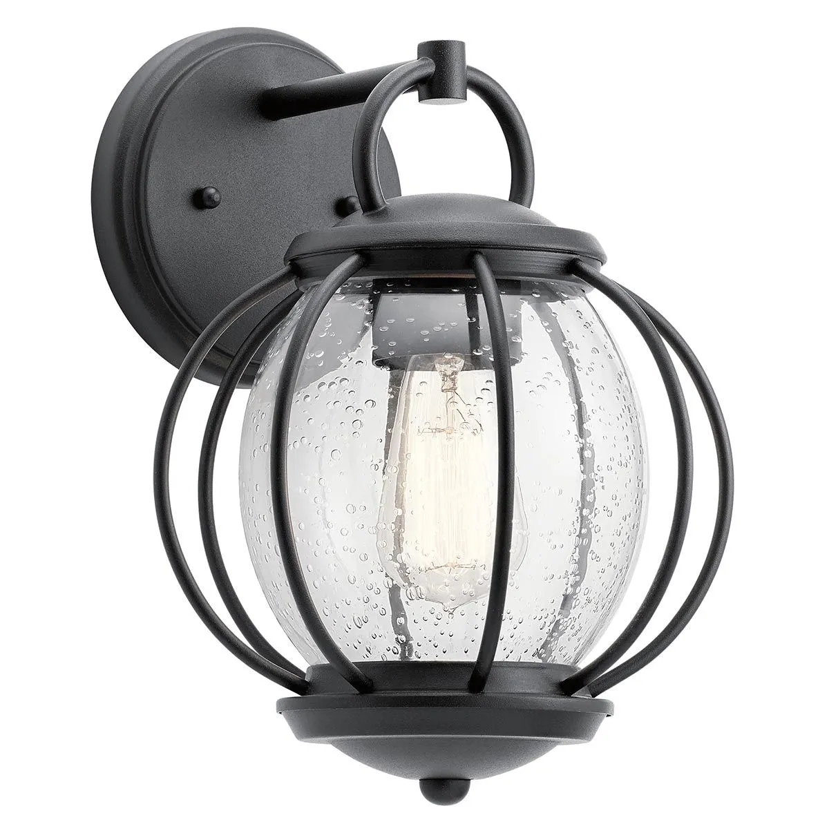Vandalia 1 Light Wall Lantern | Textured Black