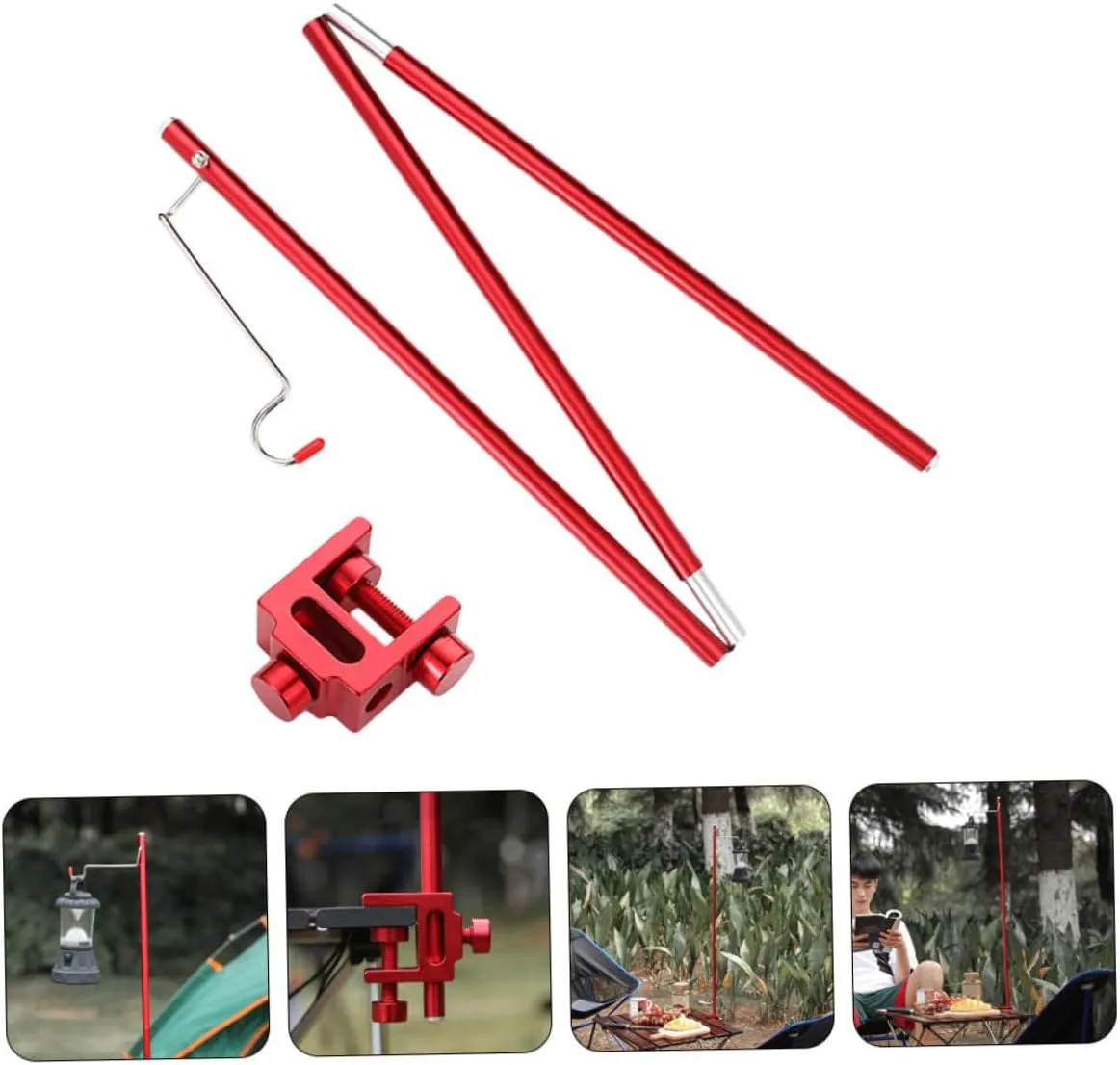 VANZACK Outdoor Folding Light Stand Solar Power Bank Camping Lantern Foldable Camping Lights for Tents Battery