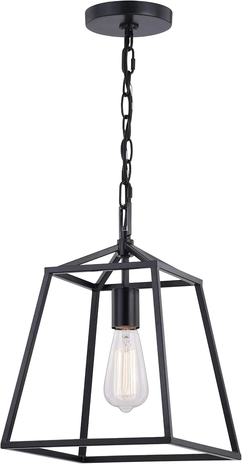 VAXCEL Hayes Black Farmhouse Mini Pendant Cage Lantern Ceiling Light
