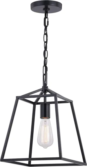 VAXCEL Hayes Black Farmhouse Mini Pendant Cage Lantern Ceiling Light