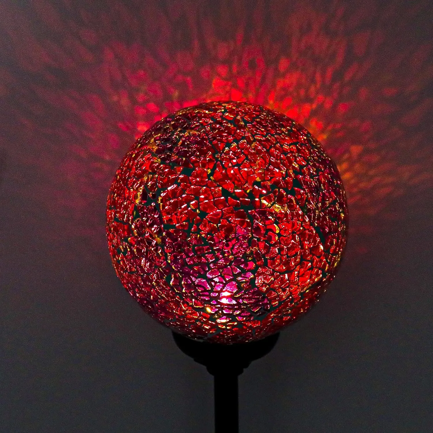 VCUTEKA Solar Garden Decorative Lights Outdoor, Mosaic Solar Light Waterproof LED Pathway Stake Light for Landscape Patio Yard Deck Walkway Decoration, 2 Pack