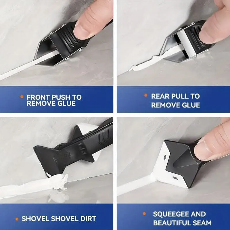Versatile 5-in-1 Metal Tool Kit for Caulk Removal & Finishing