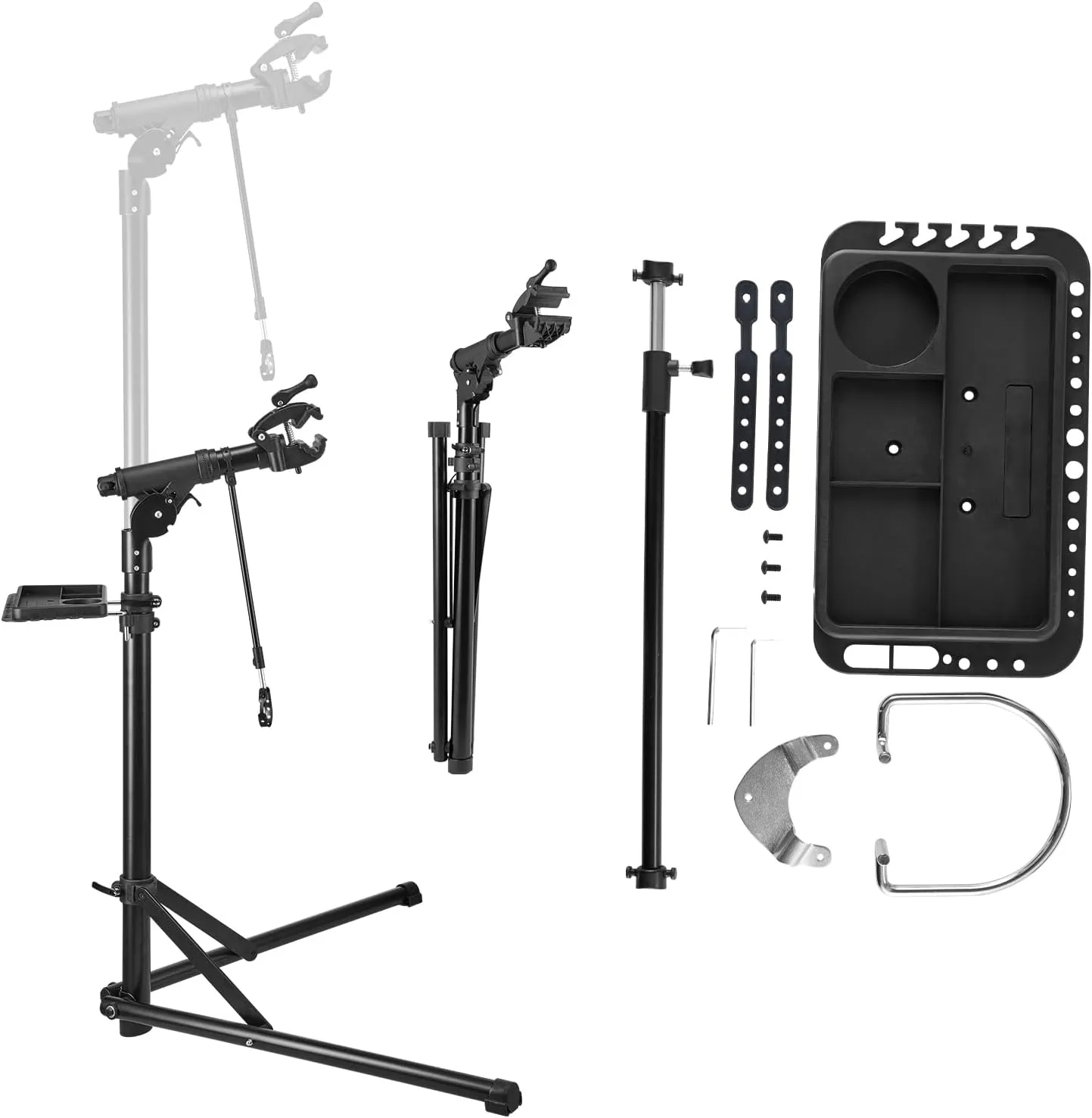 VEVOR Bike Repair Stand, 85 lb Heavy-duty Bicycle Work Stand with 40.7-64.1 in Adjustable Height & Magnetic Tool Tray, Foldable Bicycle Maintenance Rack, Shop Home Mechanics for Mountain & Road Bike