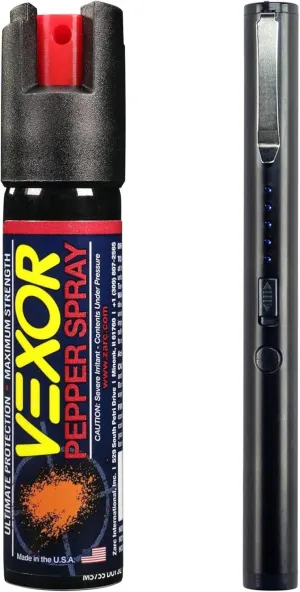 VEXOR Gel Spray & Safety Pen with Light – Personal Safety Kit