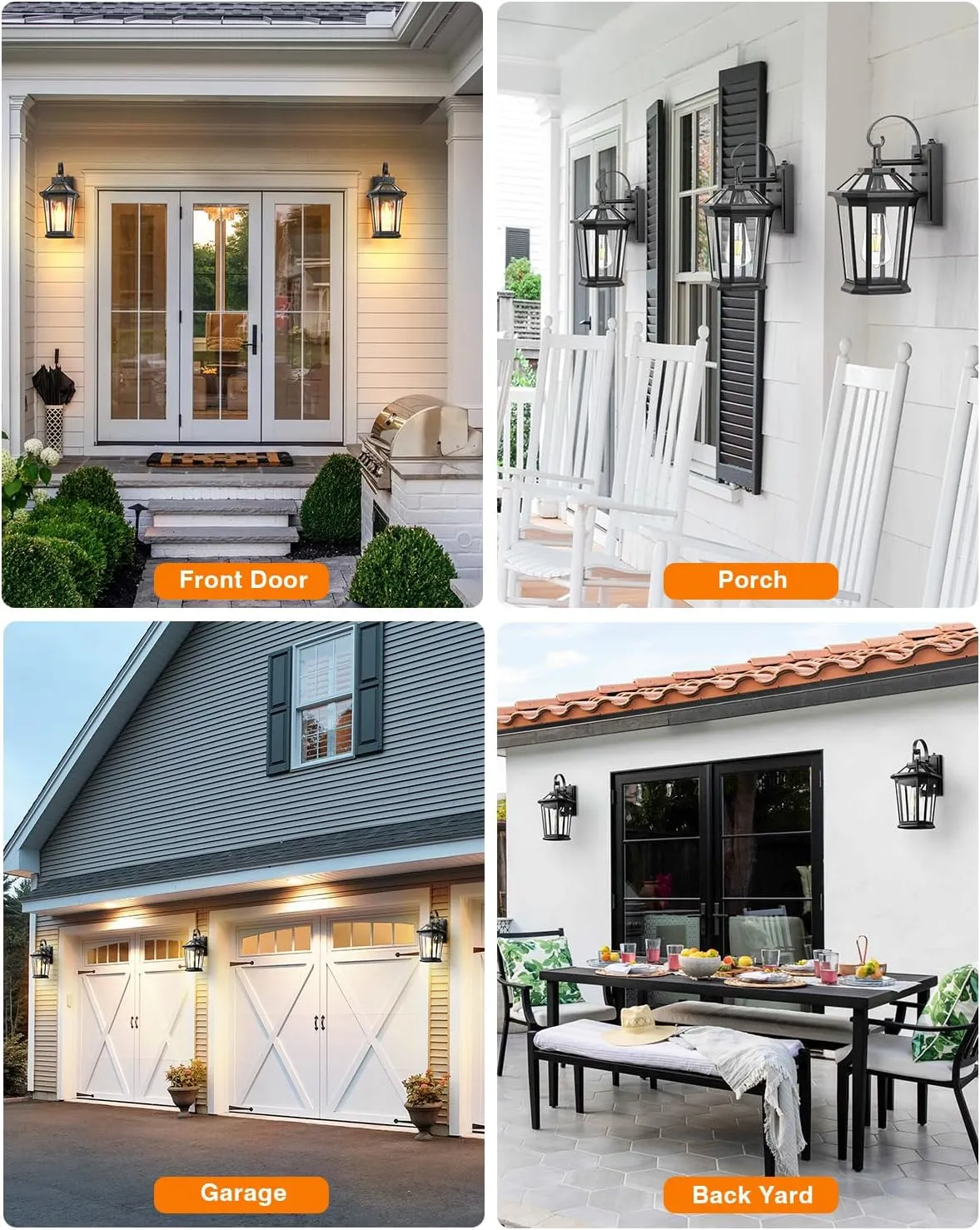 VIANIS Dusk to Dawn Exterior Light Fixture, Waterproof Outdoor Wall Sconce Porch Light for House, 100% Anti-Rust Aluminum Outside House Lights, Farmhouse Coach Lantern for Porch, Garage, Front Door