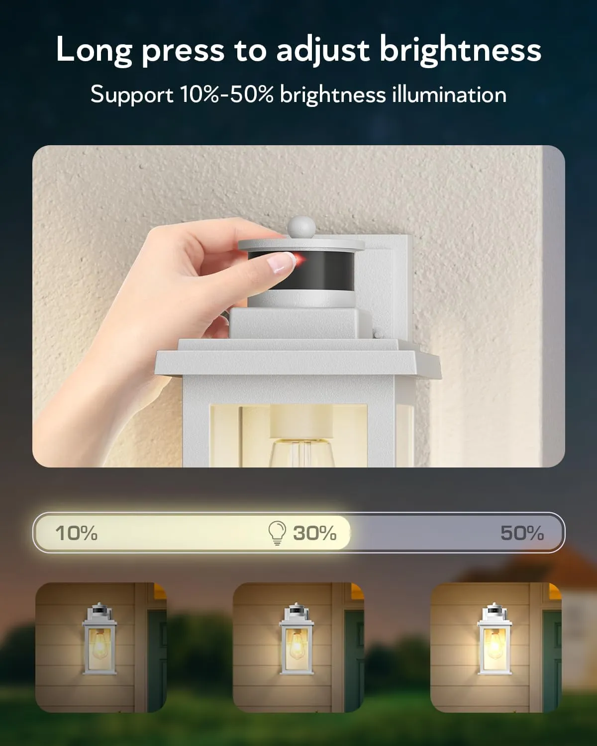 VIANIS Motion Sensor Porch Lights, 2 Packs Outdoor Wall Lights Wall Mount, White Dusk to Dawn Outdoor Sconce Lights, Waterproof Exterior Light Fixture for House, Garden, Patio, Entryway