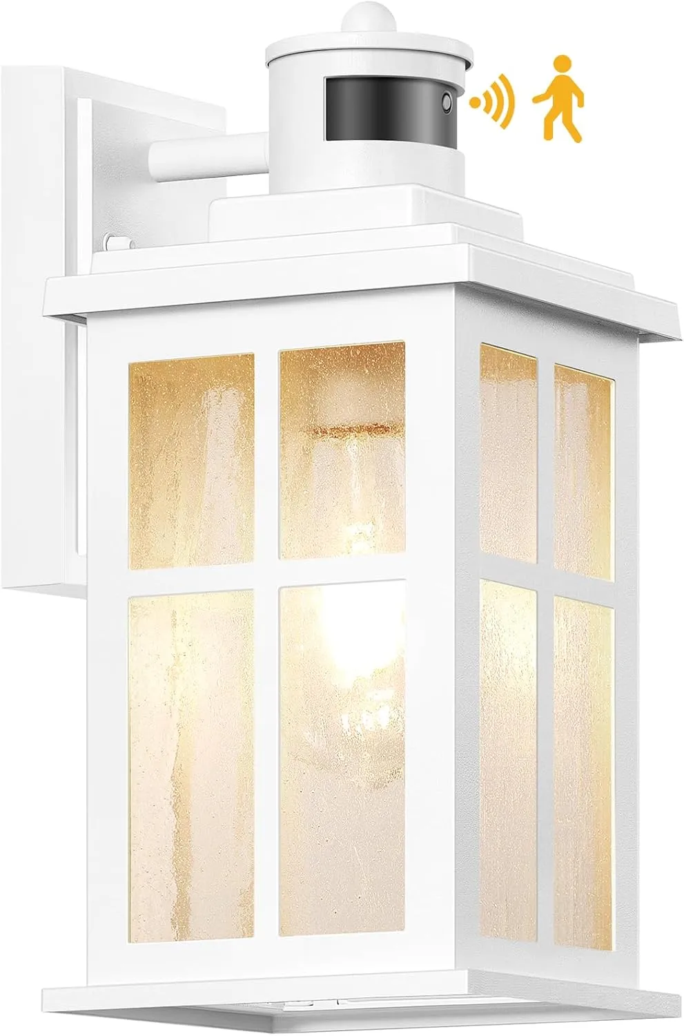VIANIS Motion Sensor Porch Lights Outdoor, White Outside Wall Lights Dusk to Dawn, Outdoor Wall Sconce Lantern, 100% Aluminum Exterior Lighting Fixtures Wall Mount for House, Garden, Patio, Entryway