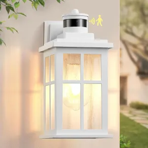 VIANIS Motion Sensor Porch Lights Outdoor, White Outside Wall Lights Dusk to Dawn, Outdoor Wall Sconce Lantern, 100% Aluminum Exterior Lighting Fixtures Wall Mount for House, Garden, Patio, Entryway