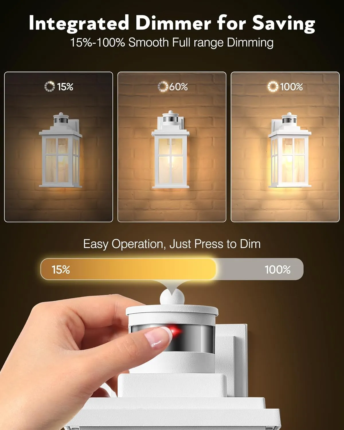 VIANIS Motion Sensor Porch Lights Outdoor, White Outside Wall Lights Dusk to Dawn, Outdoor Wall Sconce Lantern, 100% Aluminum Exterior Lighting Fixtures Wall Mount for House, Garden, Patio, Entryway