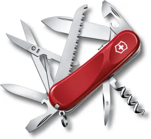 Victorinox Evolution 17 Swiss Army Pocket Knife, Medium, Multi Tool, 15 Functions, Blade, Ergonomic, Red