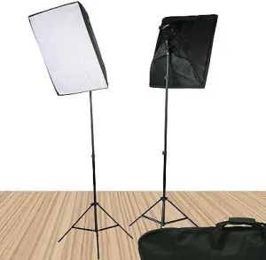 Video Lighting Kit Photo Studio Kit 2000 Watt Continuous Portrait studio lighting kit with Carrying Case - 2 light stands, 2 softboxes, 2 Light Heads w/5 bulbs, 10 photo bulbs by Fancierstudio UL9026S