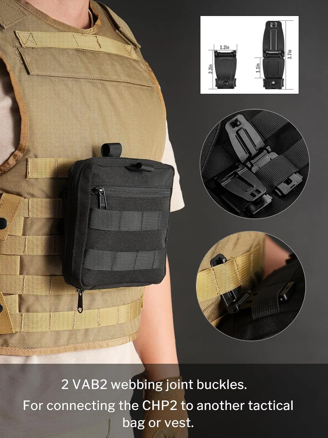 VIPERADE Tactical Admin Pouch - Molle Tool Bag, Utility EDC Organizer, Compact 500D Tool Bag With 2 Clips