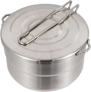 VOSAREA Bento Pot Backpacking Cookware Hiking Cooking Kit Hiking Cooking Pot Outdoor Cooking Stove Portable Pot BBQ Kit Camping Seat Cushion Fold Tool Travel Stainless Steel