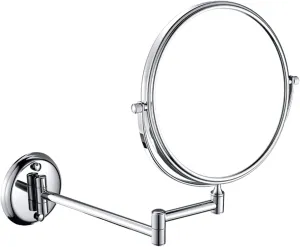 Wall Mounted Makeup Mirror, 1X＆3X/5X/7X/10X Magnification Vanity Mirrors, 8 Inch Double Sided Brass Folding Swivel Shaving Mirrors,Rose Gold,3X (Color : Chrome, Size : 7X)