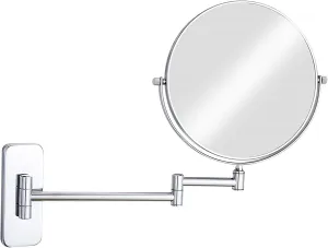 Wall Mounted Makeup Mirror, 1X＆3X/5X/7X/10X Magnification Vanity Mirrors, Bathroom 8 Inch Double Sided Folding Swivel Shaving Mirrors,Gold,7X (Color : Chrome, Size : 7X)