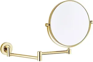 Wall-Mounted Makeup Mirror, 360° Swivel, Extendable Arm, Double-Sided Bathroom Shaving Mirror