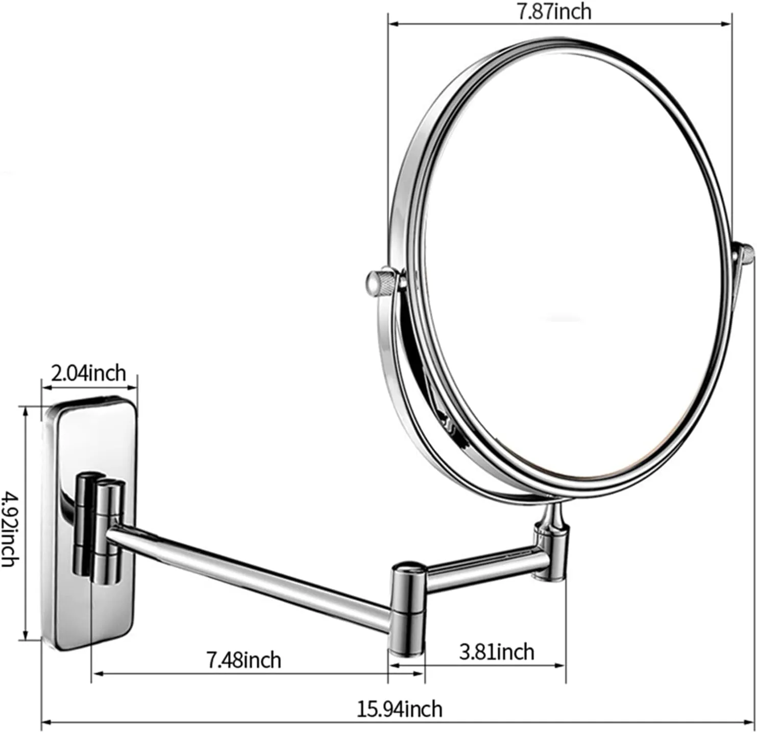 Wall Mounted Makeup Mirror, 8 Inch Double Sided 1X/10X Magnifying Vanity Mirrors, Swivel Folding Extendable Bathroom Shaving Mirror,Bronze