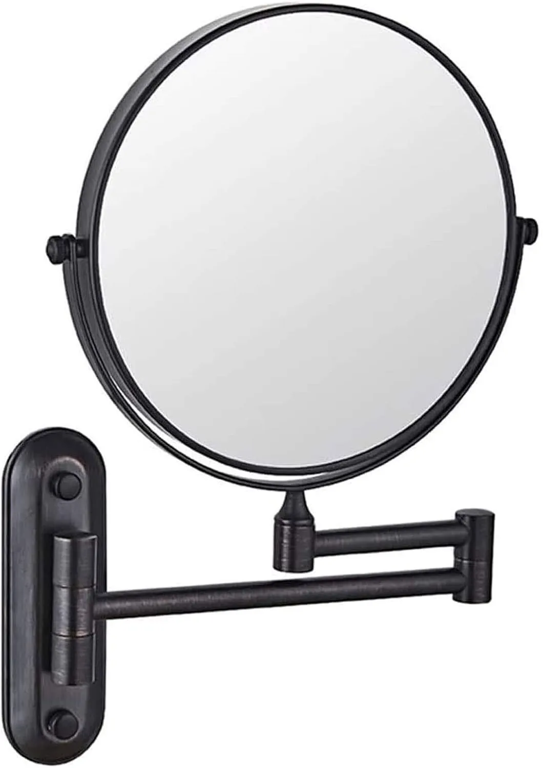 Wall-Mounted Makeup Mirror, 8" Double-Sided 10X Magnification, 360° Rotation, Extendable Arm for Shaving and Makeup