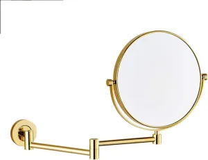 Wall Mounted Makeup Mirror with Magnification, 6 Inches Two-Sided Swivel Wall Mount Mirror, 360 Degree Swivel, Flexible Gooseneck, and Locking Suction, for Bathroom
