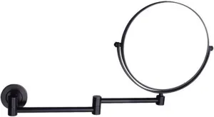 Wall Mounted Makeup Mirrors, 8 Inch Double Sided Vanity Mirrors with Magnifying, Bathroom Adjustable Extendable 360° Swivel Cosmetic Mirrors,Black,5X (Color : Black, Size : 10X)
