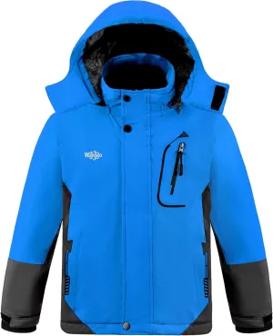 wantdo Boy's Ski Jacket Warm Fleece Winter Coat Waterproof Snow Jacket Rain Coat