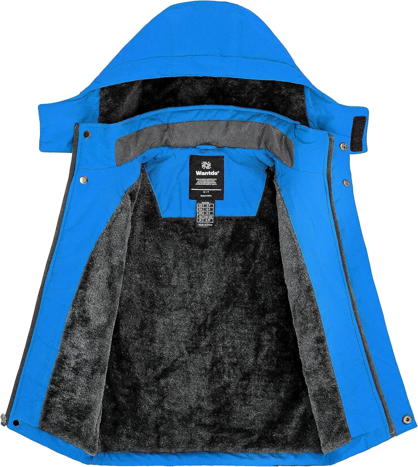 wantdo Boy's Ski Jacket Warm Fleece Winter Coat Waterproof Snow Jacket Rain Coat