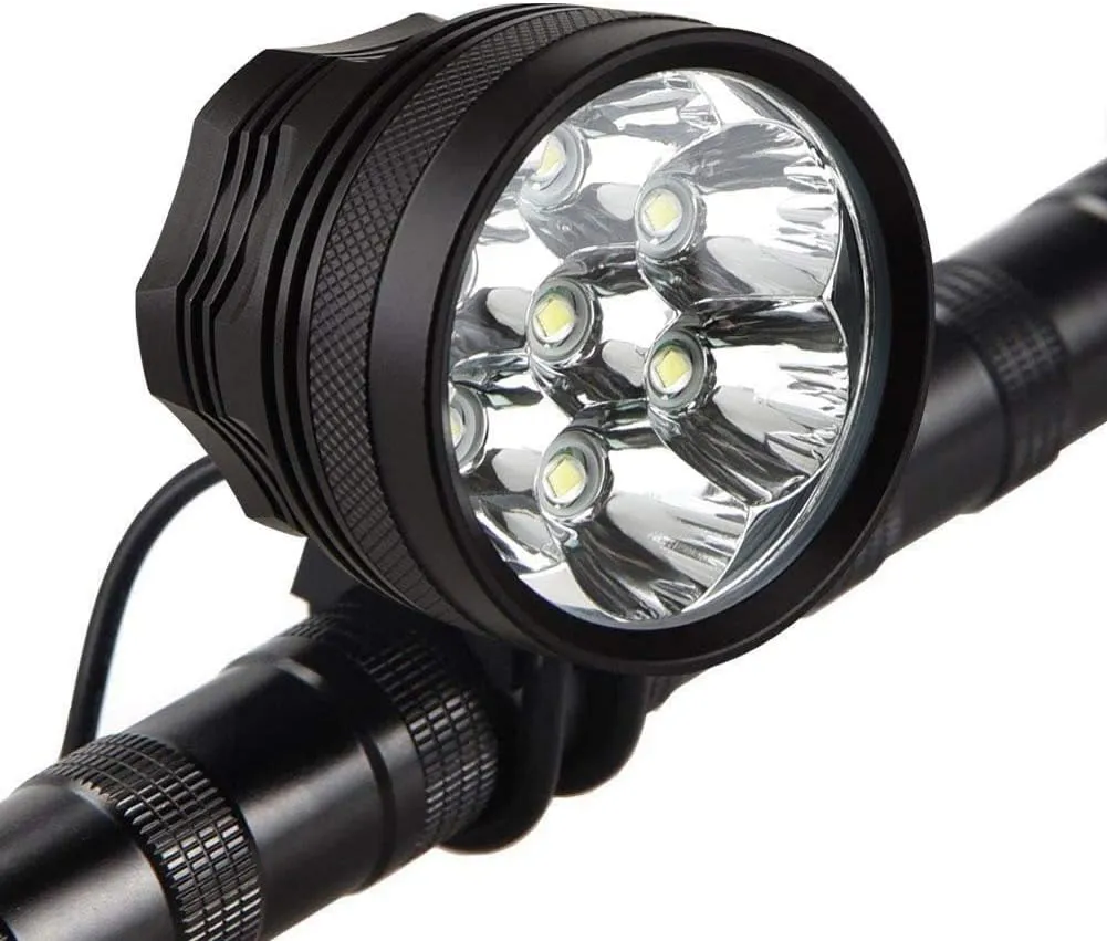 WASAGA Bike Lights, 10500 Lumens 5/7 Led Bicycle Light,Waterproof Mountain Bike Front Light with 9600 mαh Rechargeable Battery Pack, 3 Modes Bicycle Lights Front Headlamp for Cycling Safety