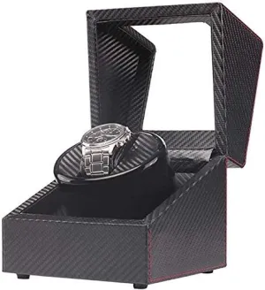 Watch Winder Box Automatic Watch Winder Box Automatic Rotation Mode Unisex Watch Winder Black Wood Leather Case-Gift Idea Christmas Favorite of Mature Men (Color : B)