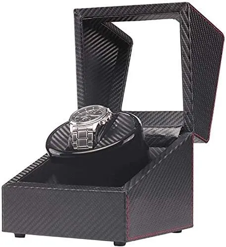 Watch Winder Box Automatic Watch Winder Box Automatic Rotation Mode Unisex Watch Winder Black Wood Leather Case-Gift Idea Christmas Favorite of Mature Men (Color : B)