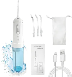 Water Dental Flosser Pick for Teeth,Cordless Portable Oral Irrigator 200ML Rechargeable Home&Travel Power Flosser,4 Modes&IPX7 Waterproof Electric Water Flosser for Teeth