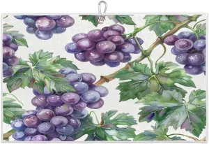 Watercolor Delicious Grapes Golf Towel with Heavy Duty Carabiner Clip Quick Dry Ultra Absorbent Club Ball Cleaning Towel Golf Accessories for Men Women